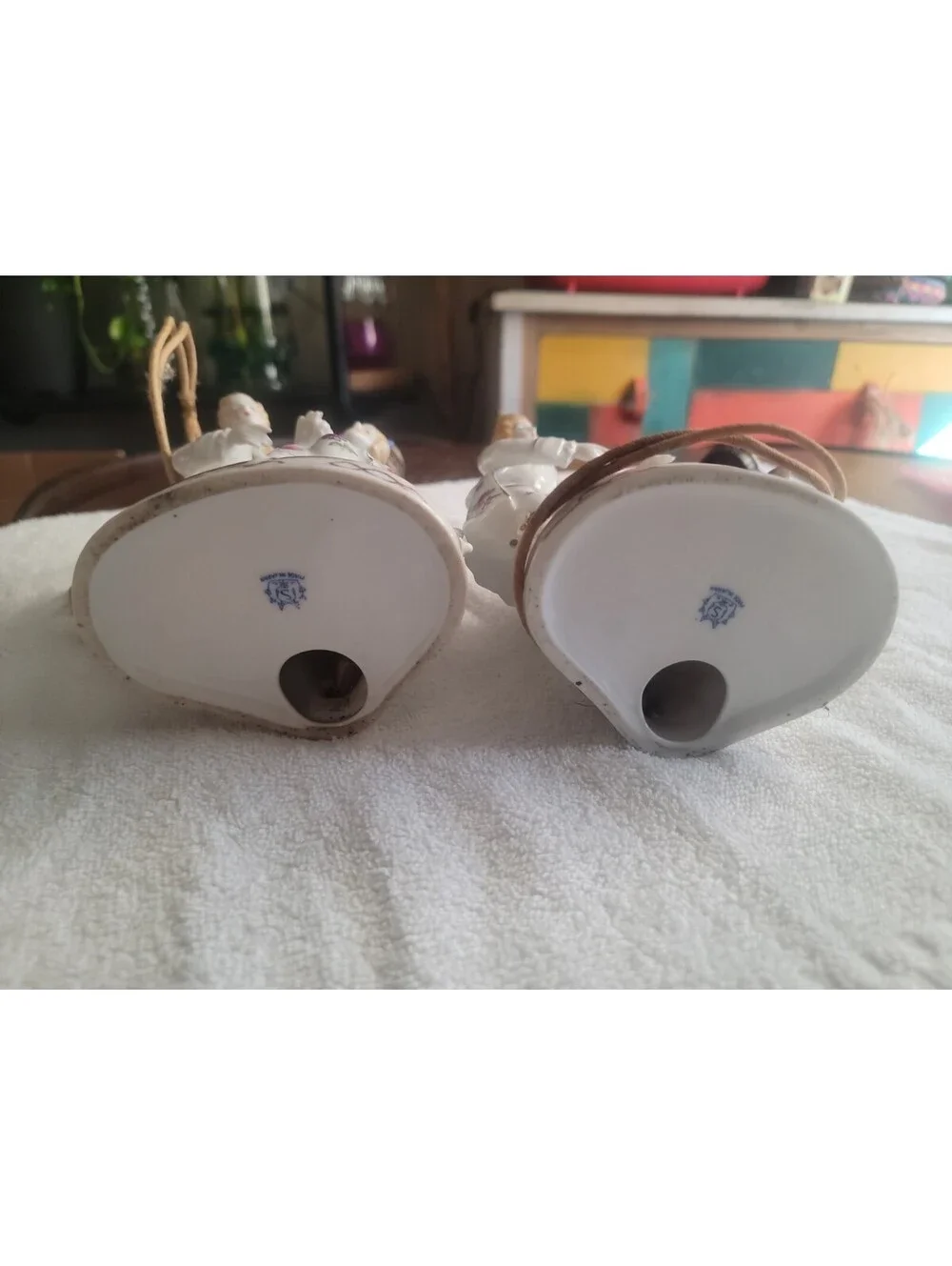 Vintage Courting Couple Lamp MCM Porcelain Boudoir Rare Set Of 2 All Original